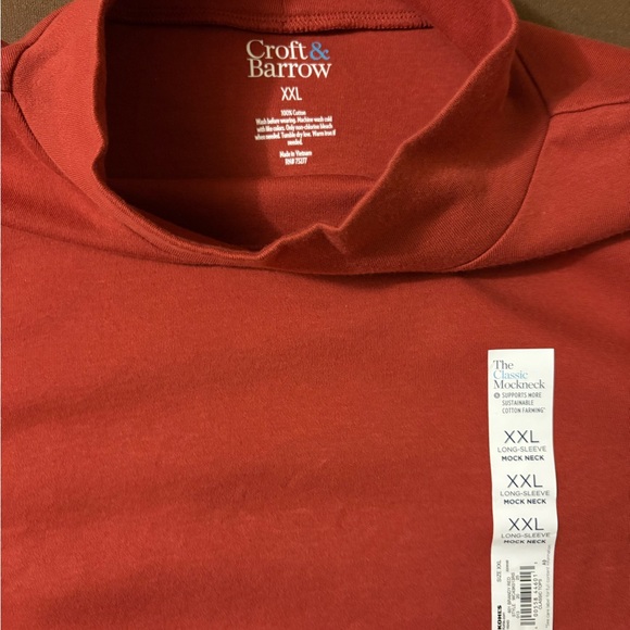 Croft & Barrow Long Sleeve Mock Neck Classic Woman’s Tee. XXL NWT - Picture 3 of 4